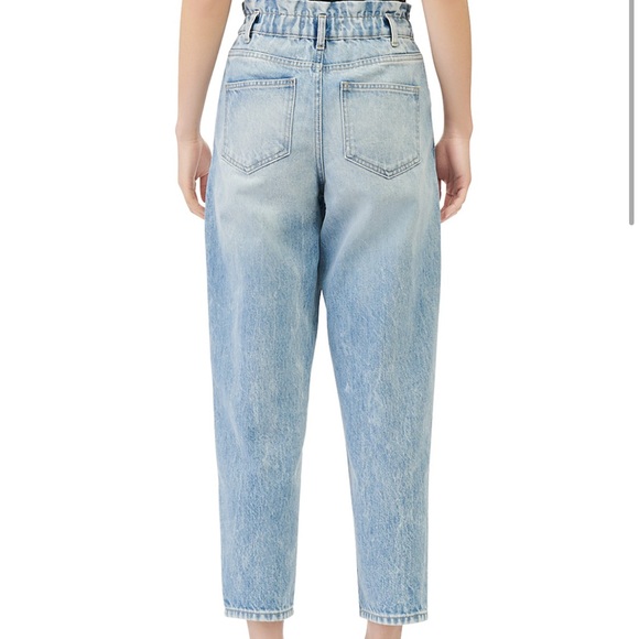 Maje Promesso Paperbag Waist Faded Jeans in Blue 34 - Picture 7 of 8